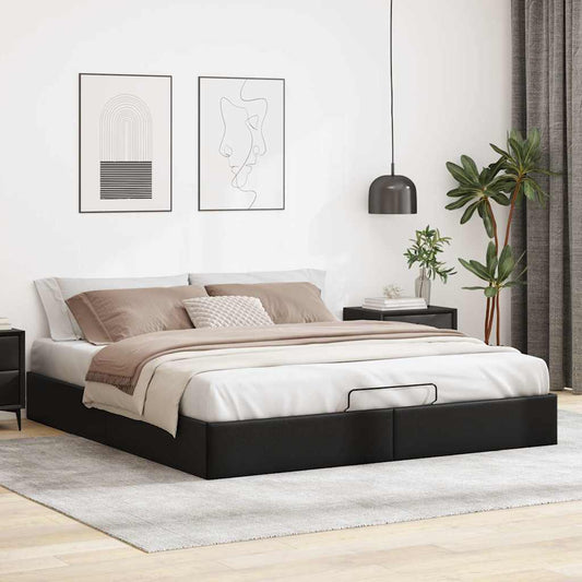 Bedframe zonder matras 200x200 cm kunstleer zwart