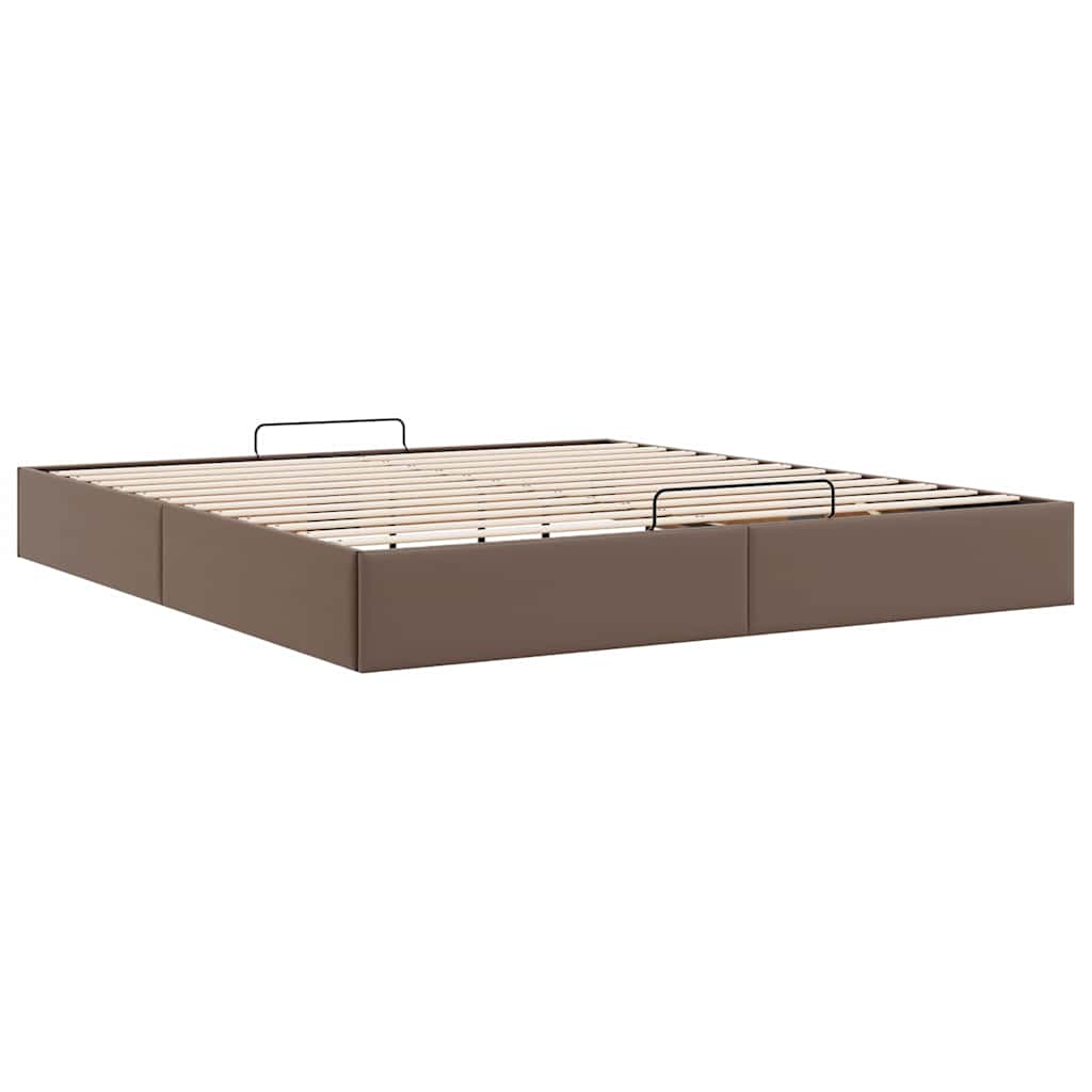 Bedframe zonder matras 200x200 cm kunstleer bruin