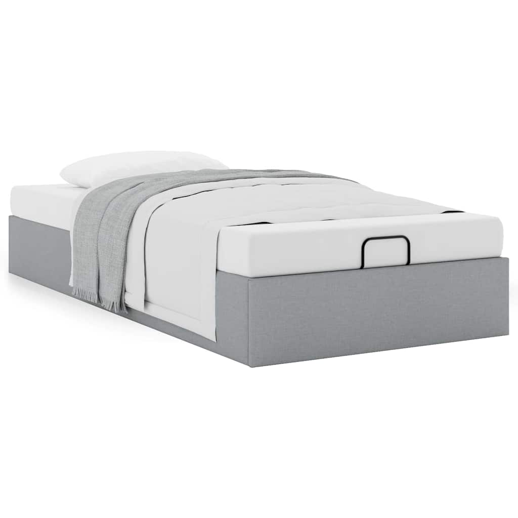 Bedframe zonder matras 80x200 cm stof lichtgrijs