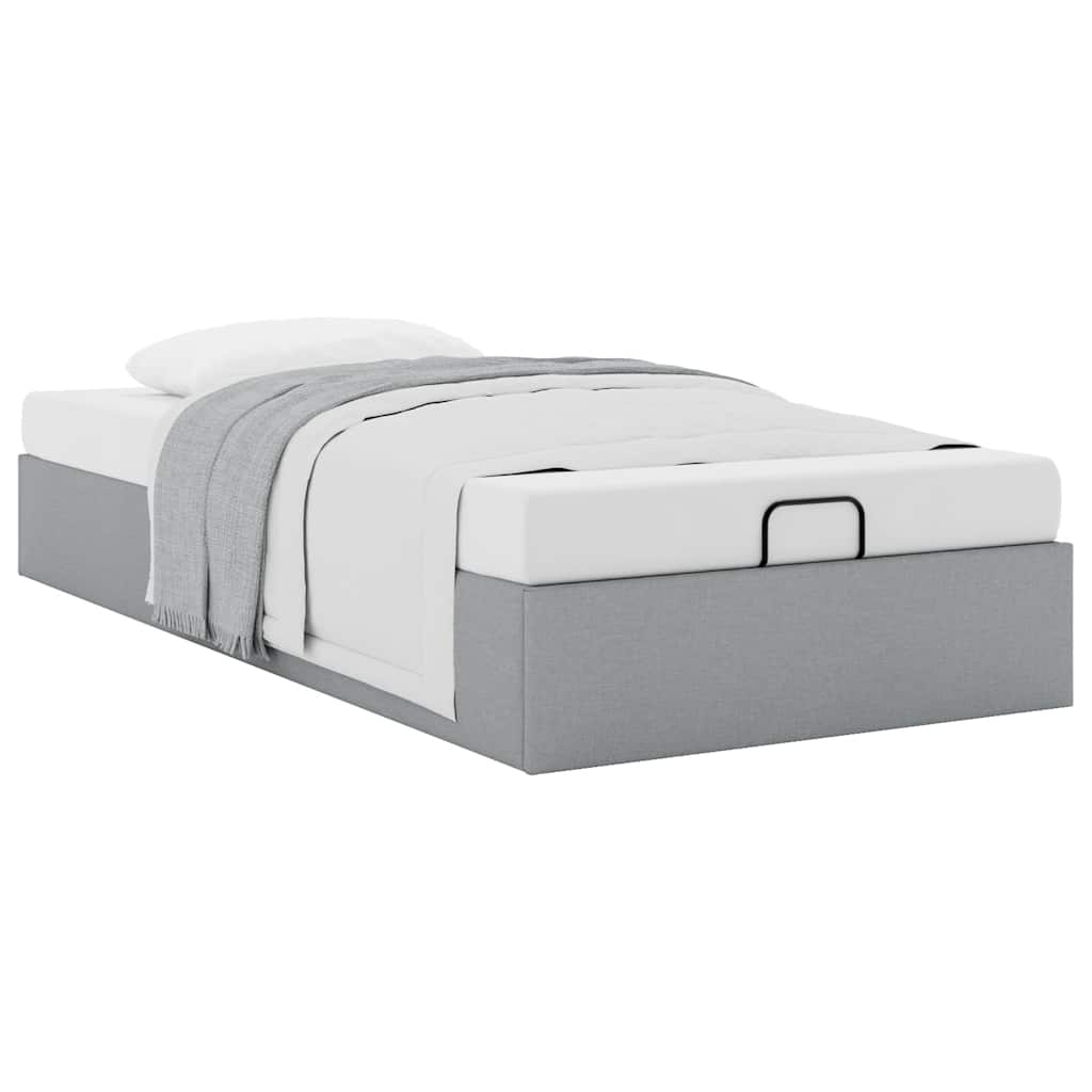 Bedframe zonder matras 80x200 cm stof lichtgrijs