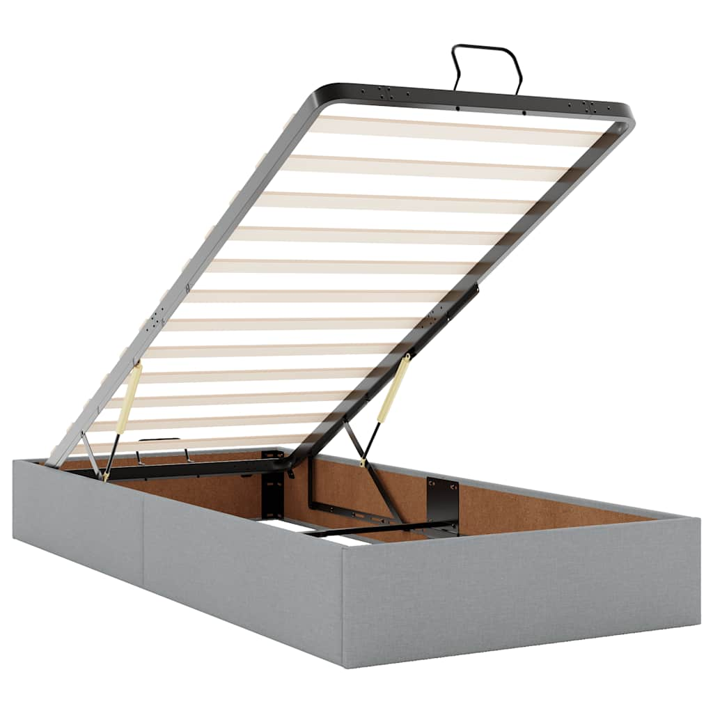 Bedframe zonder matras 80x200 cm stof lichtgrijs