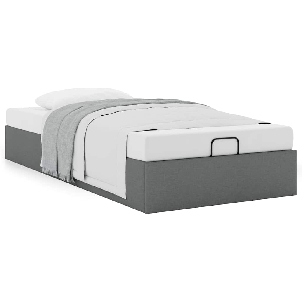 Bedframe zonder matras 80x200 cm stof donkergrijs