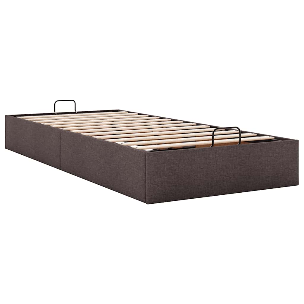 Bedframe zonder matras 80x200 cm stof donkerbruin