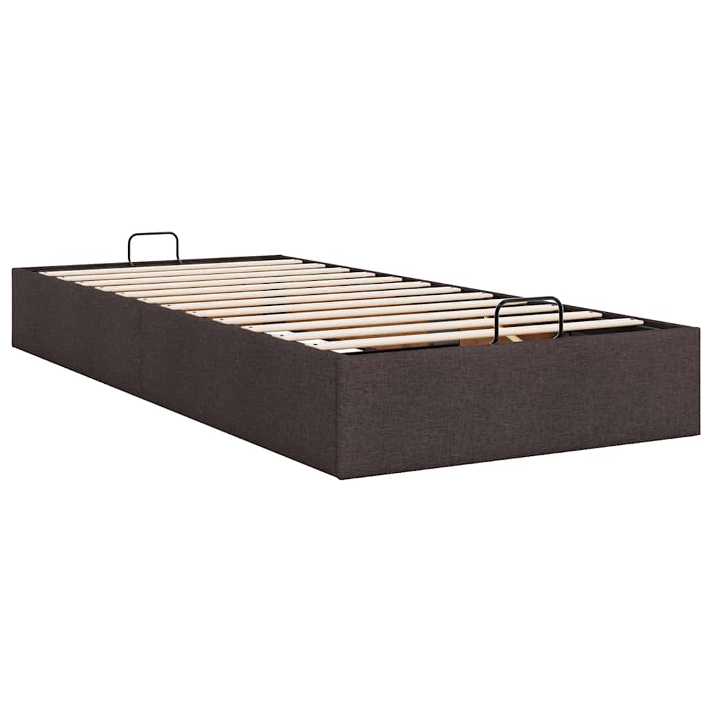 Bedframe zonder matras 80x200 cm stof donkerbruin