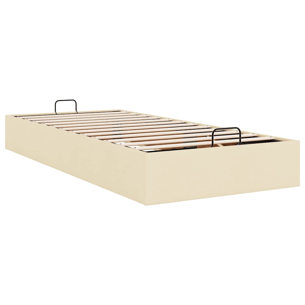 Bedframe zonder matras 80x200 cm stof crèmekleurig