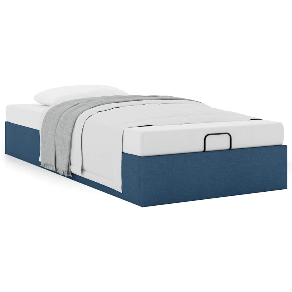 Bedframe zonder matras 80x200 cm stof blauw