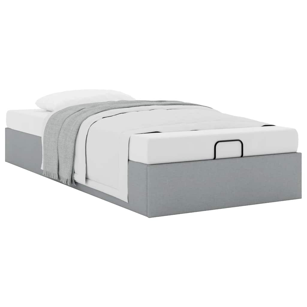 Bedframe zonder matras 90x190 cm stof lichtgrijs