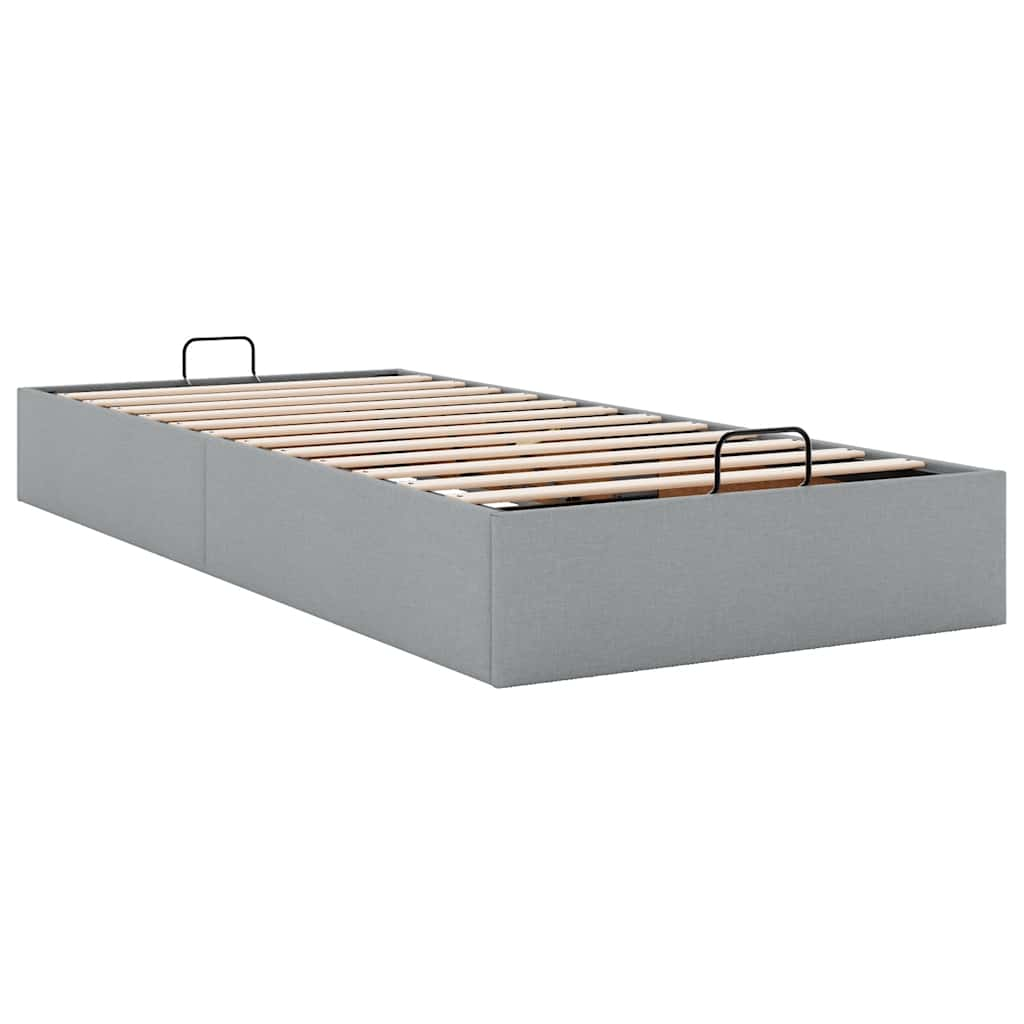 Bedframe zonder matras 90x190 cm stof lichtgrijs