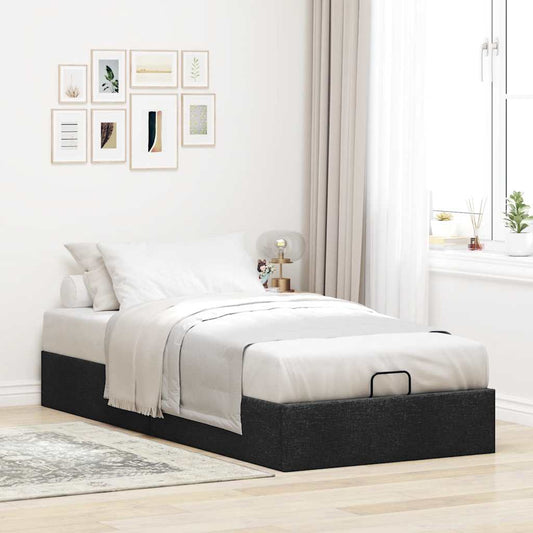 Bedframe zonder matras 90x190 cm stof zwart