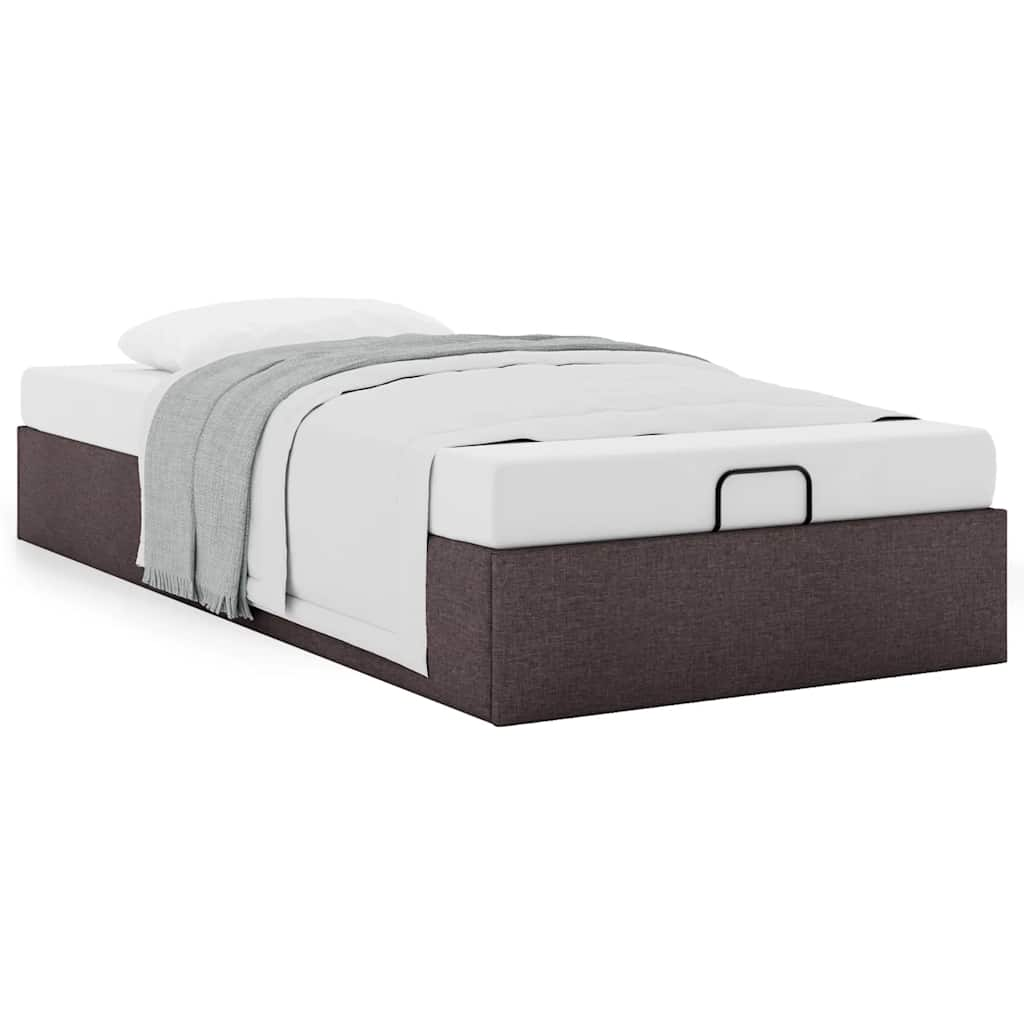 Bedframe zonder matras 90x190 cm stof donkerbruin