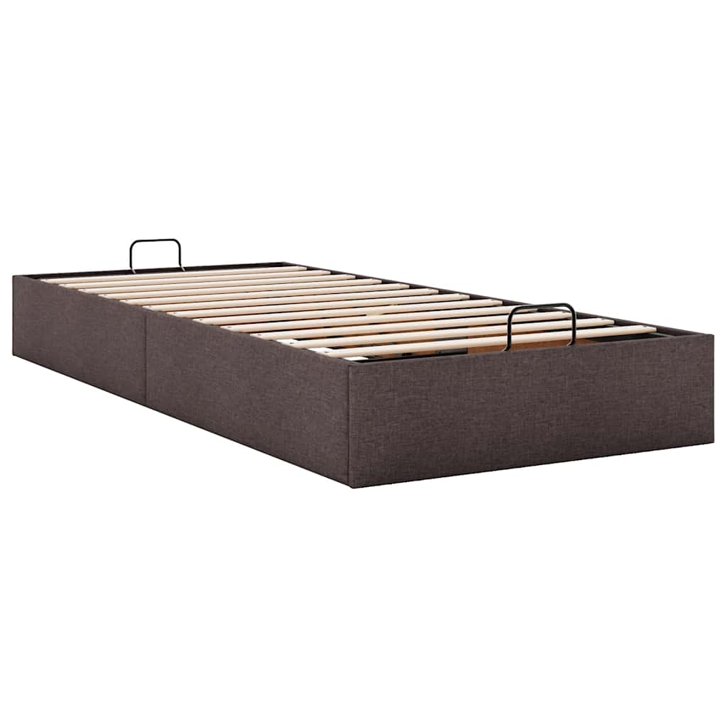 Bedframe zonder matras 90x190 cm stof donkerbruin