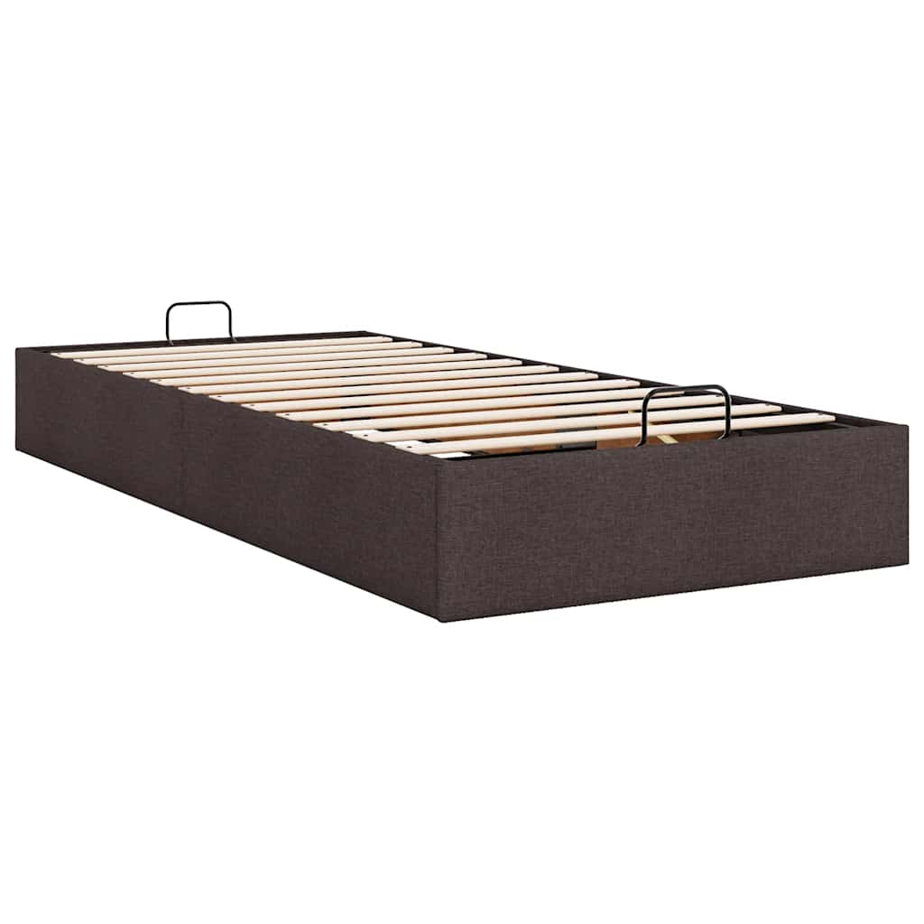 Bedframe zonder matras 90x190 cm stof donkerbruin