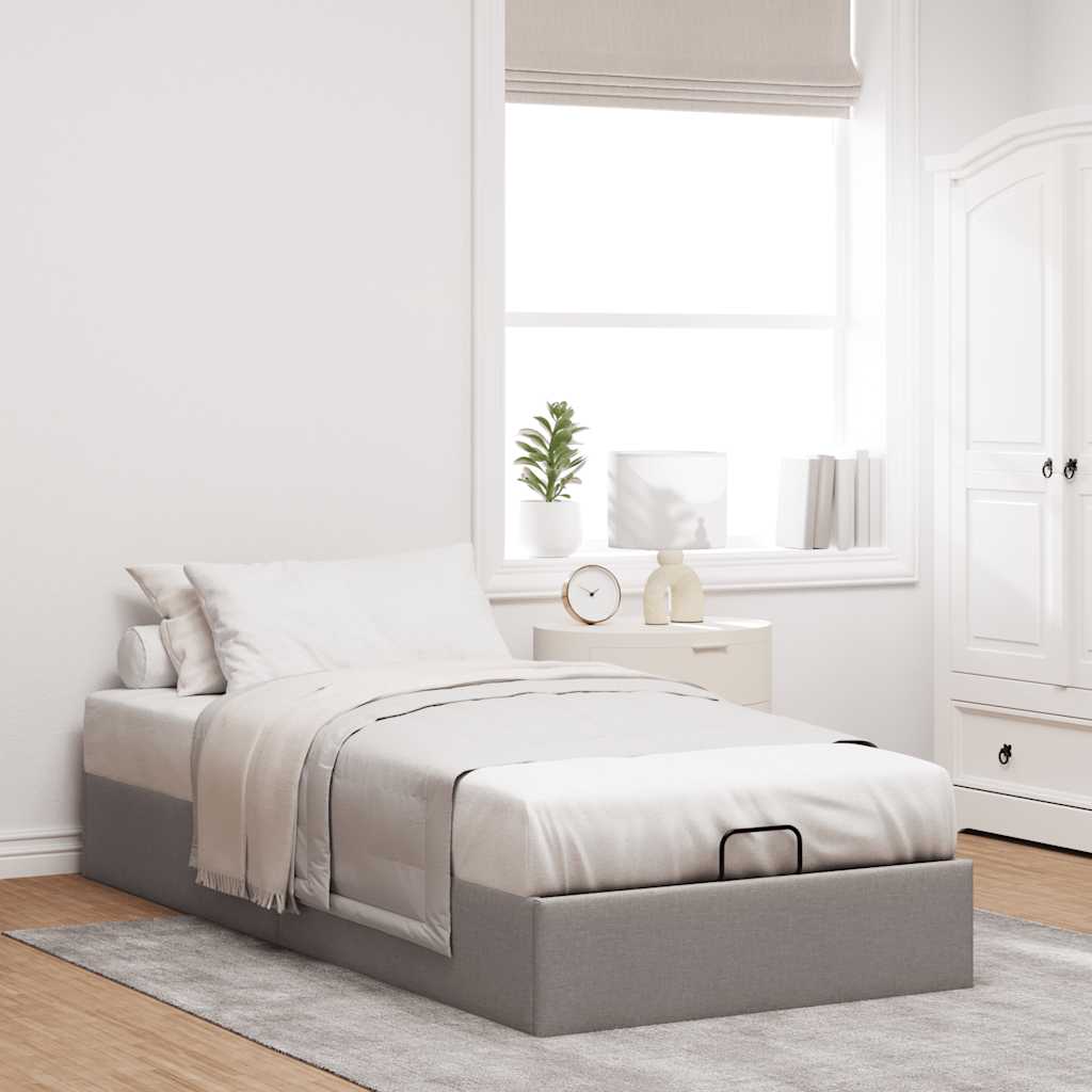 Bedframe zonder matras 90x190 cm stof taupe