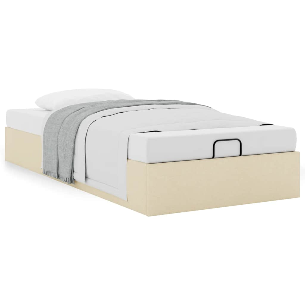 Bedframe zonder matras 90x190 cm stof crèmekleurig