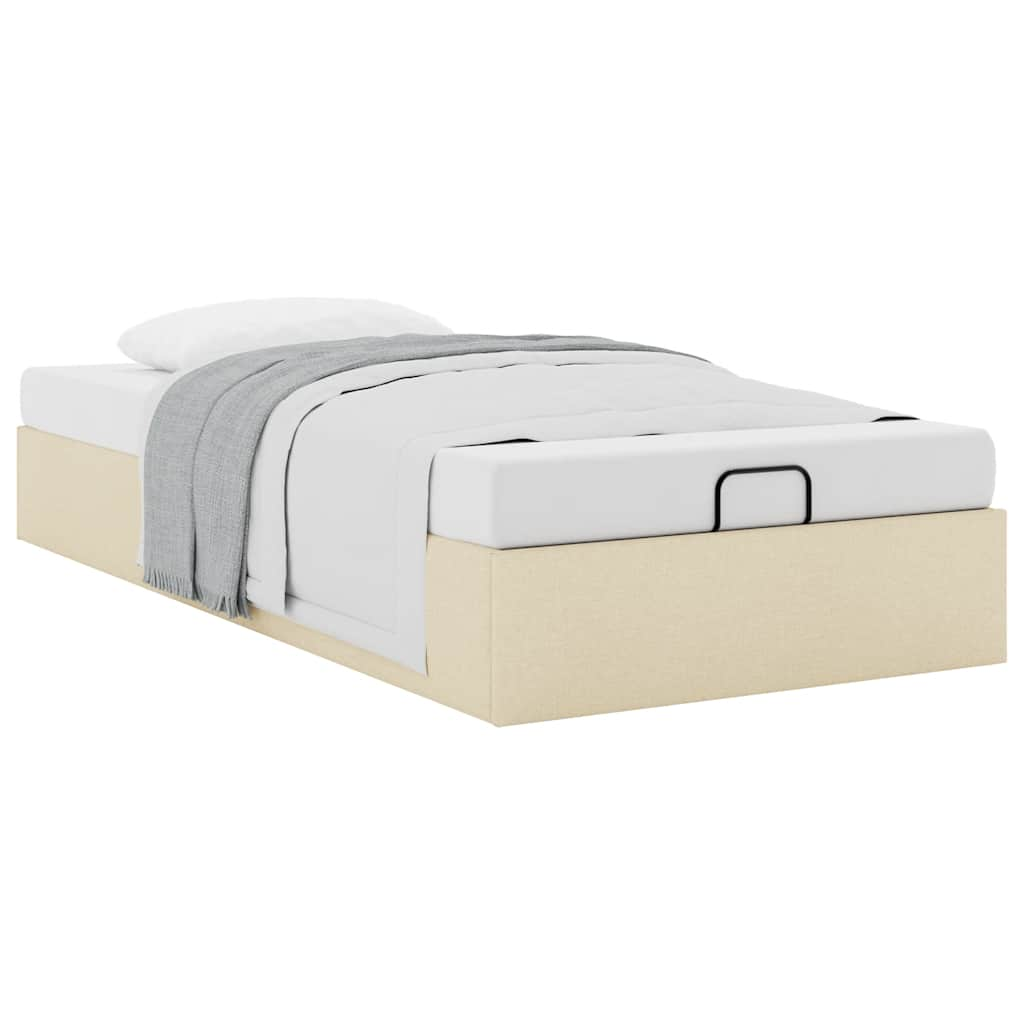 Bedframe zonder matras 90x190 cm stof crèmekleurig