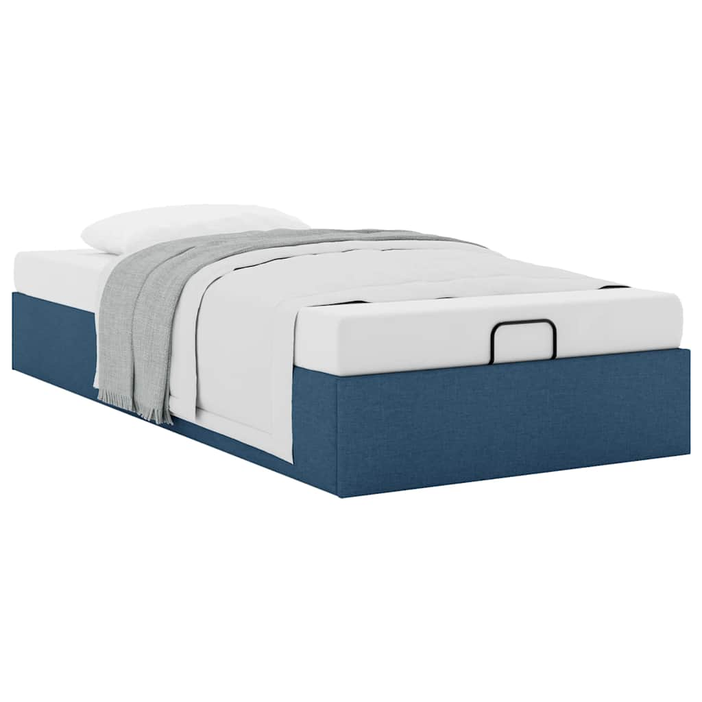 Bedframe zonder matras 90x190 cm stof blauw