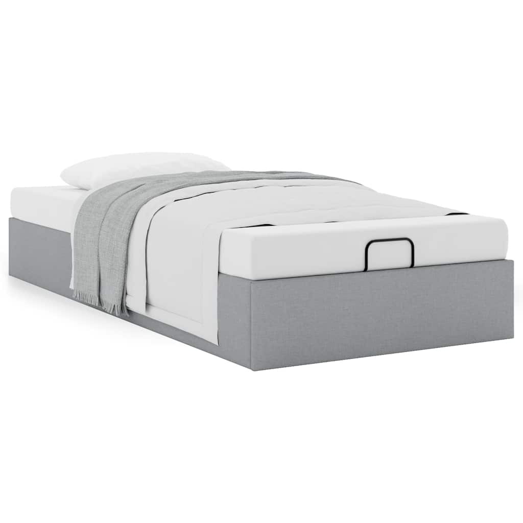 Bedframe zonder matras 90x200 cm stof lichtgrijs