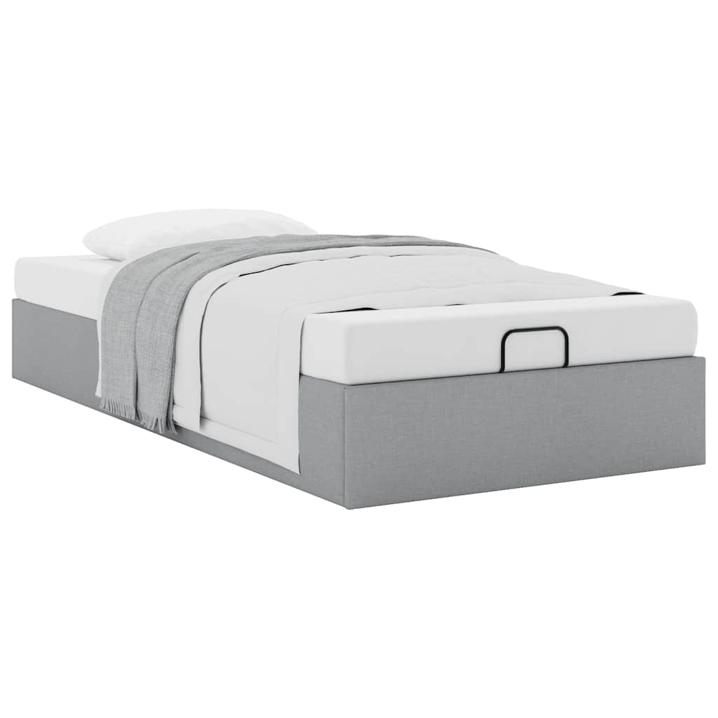 Bedframe zonder matras 90x200 cm stof lichtgrijs