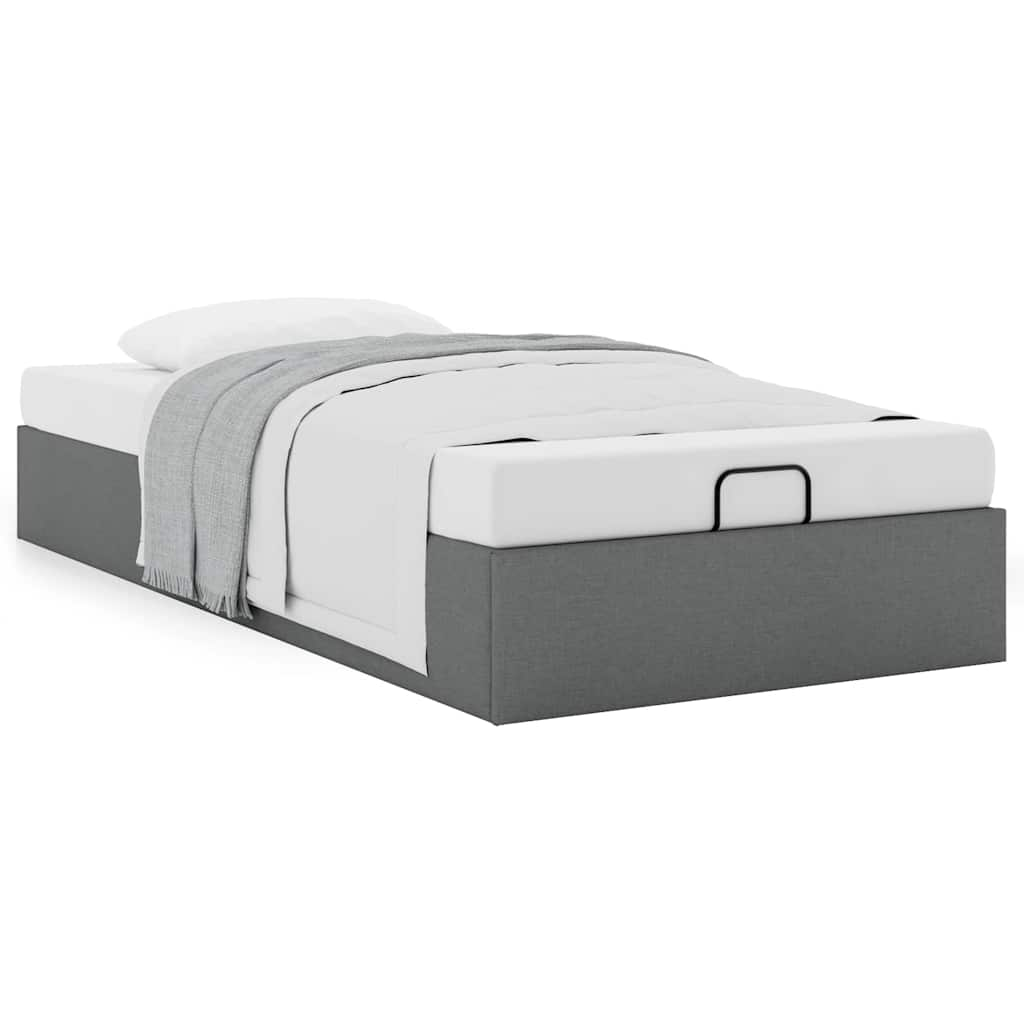 Bedframe zonder matras 90x200 cm stof donkergrijs