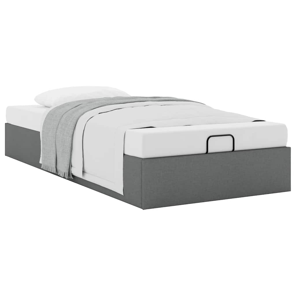 Bedframe zonder matras 90x200 cm stof donkergrijs