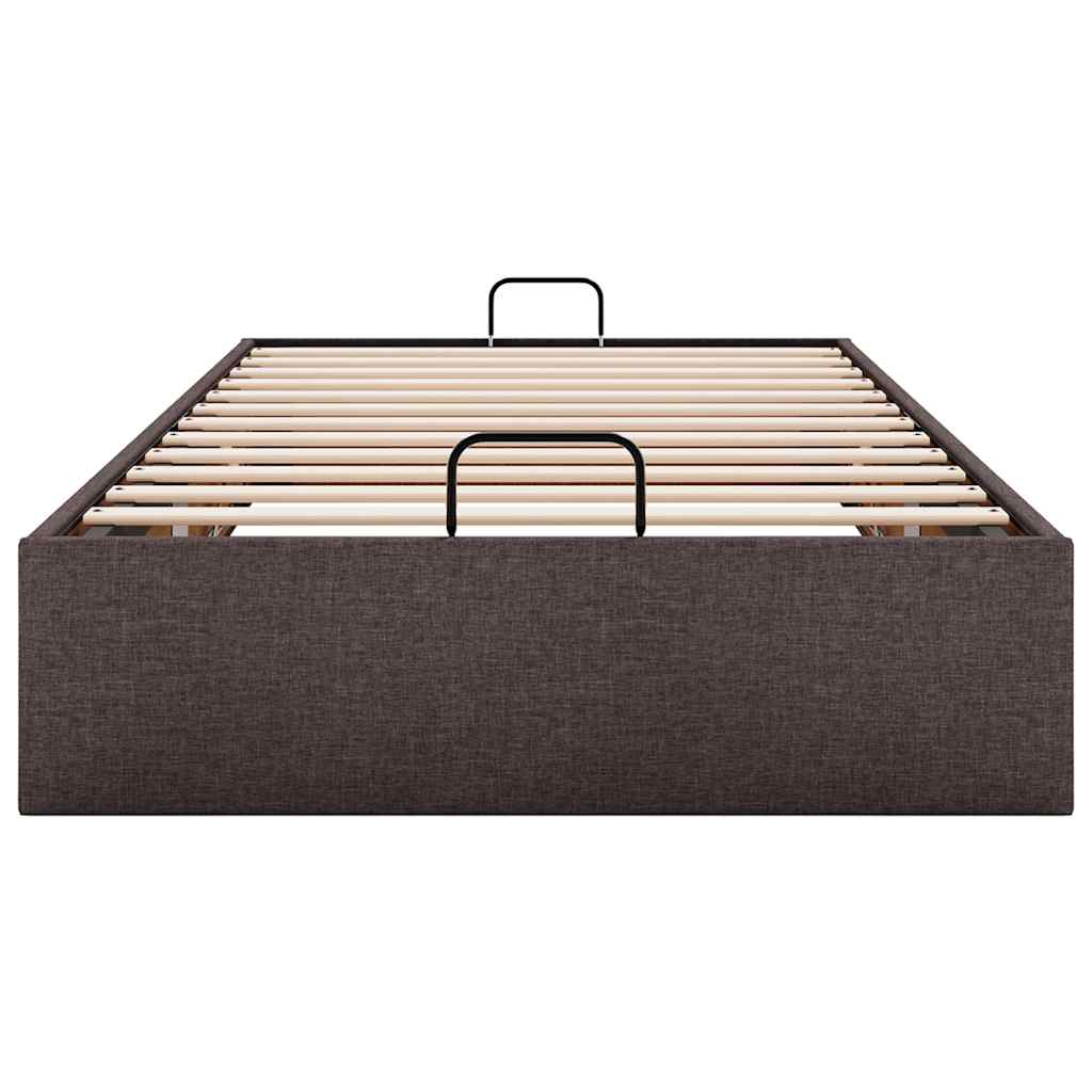 Bedframe zonder matras 90x200 cm stof donkerbruin