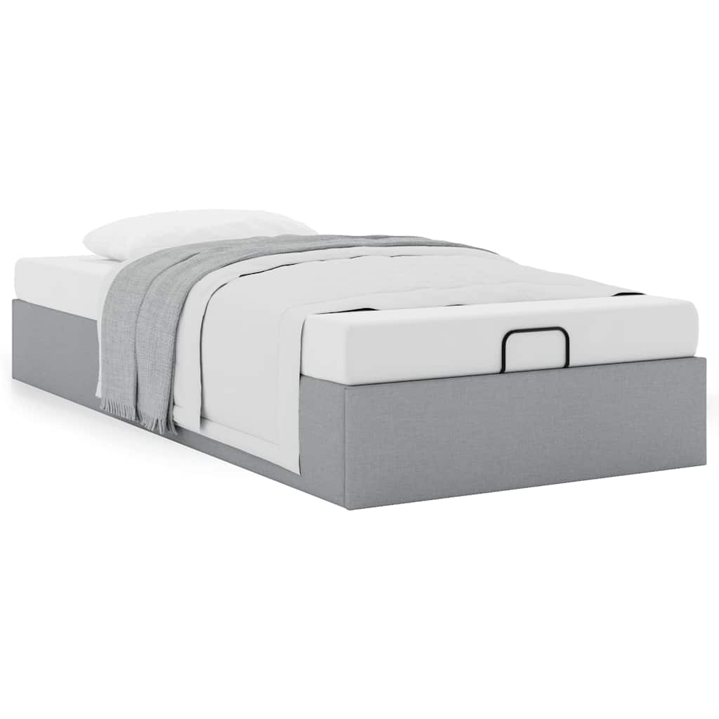 Bedframe zonder matras 100x200 cm stof lichtgrijs