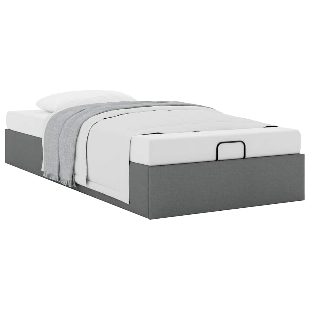 Bedframe zonder matras 100x200 cm stof donkergrijs