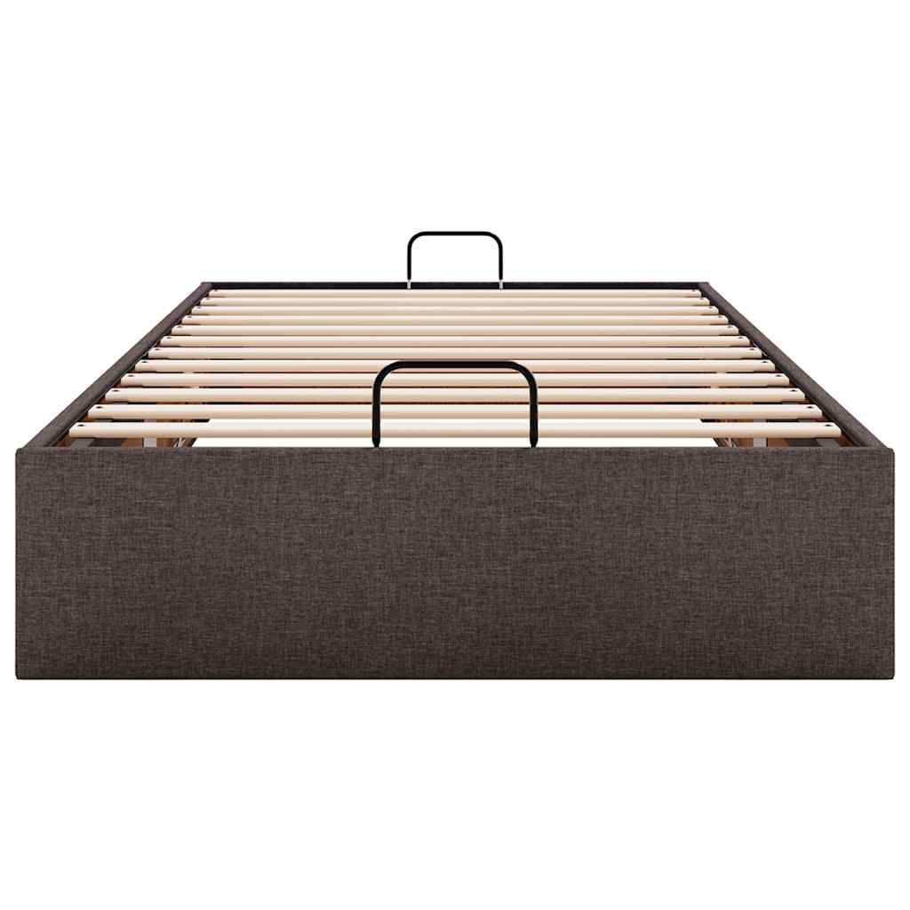 Bedframe zonder matras 100x200 cm stof donkerbruin