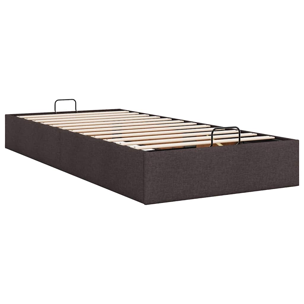 Bedframe zonder matras 100x200 cm stof donkerbruin