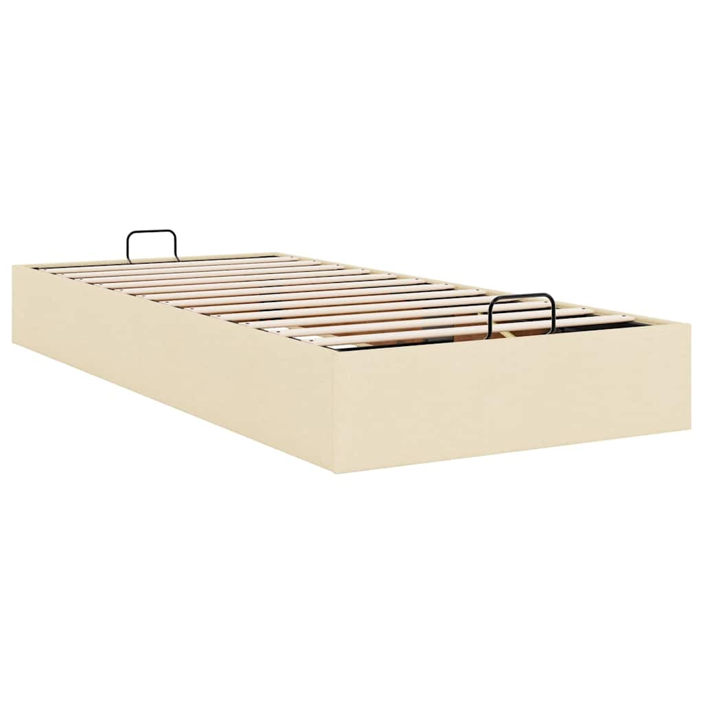 Bedframe zonder matras 100x200 cm stof crèmekleurig