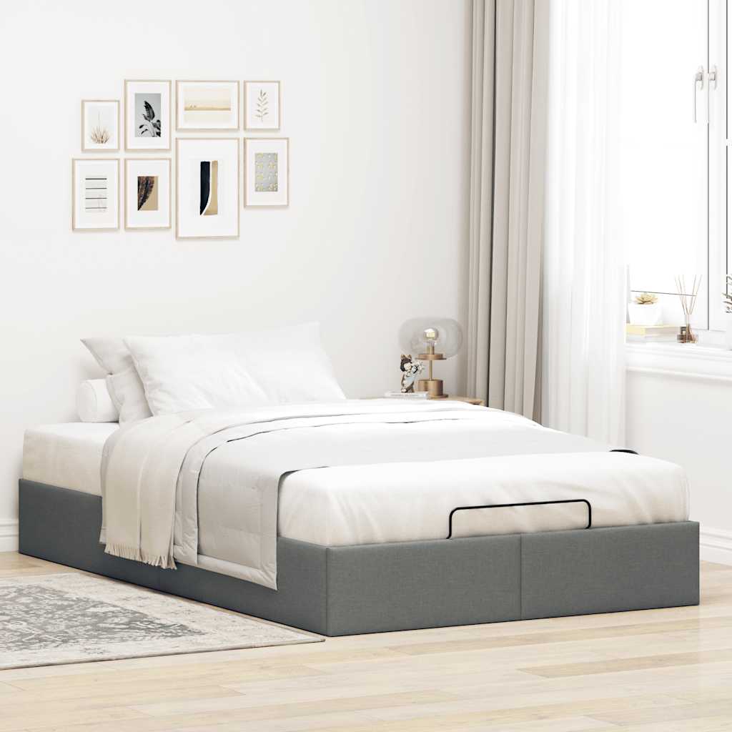 Bedframe zonder matras 120x190 cm stof donkergrijs