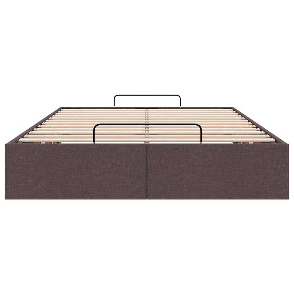 Bedframe zonder matras 120x190 cm stof donkerbruin