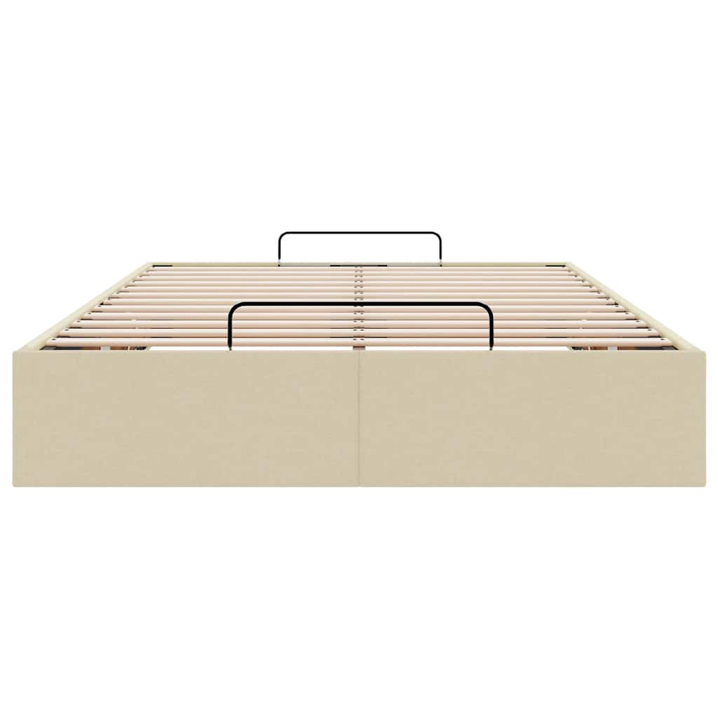 Bedframe zonder matras 120x200 cm stof crèmekleurig