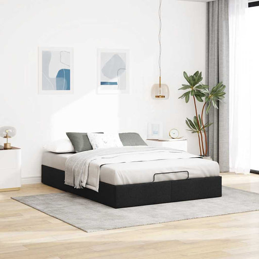 Bedframe zonder matras 140x190 cm stof zwart