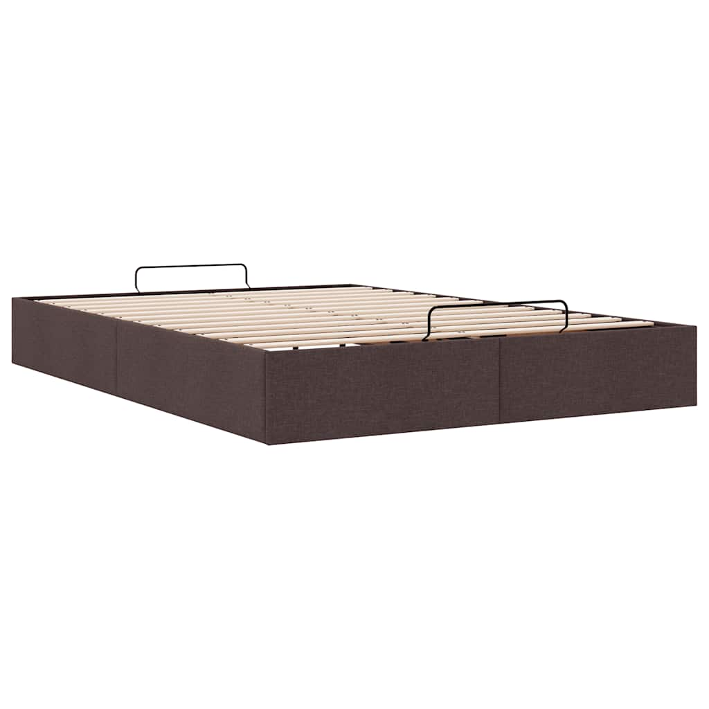 Bedframe zonder matras 140x190 cm stof donkerbruin