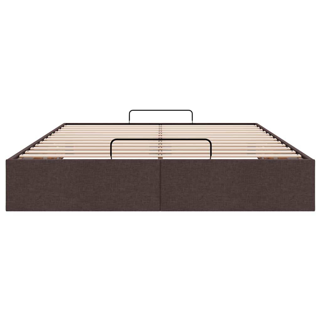 Bedframe zonder matras 140x190 cm stof donkerbruin