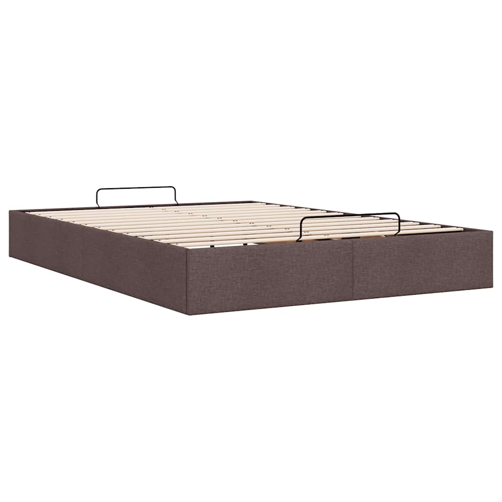 Bedframe zonder matras 140x190 cm stof donkerbruin