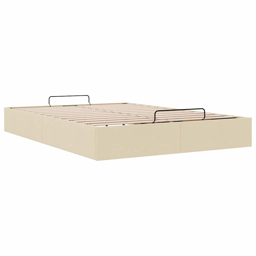 Bedframe zonder matras 140x190 cm stof crèmekleurig