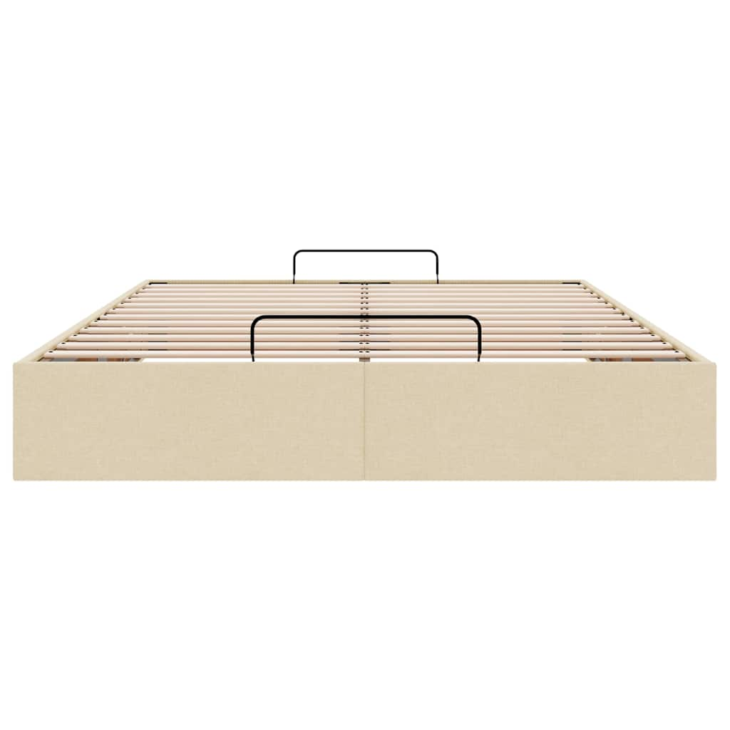 Bedframe zonder matras 140x190 cm stof crèmekleurig