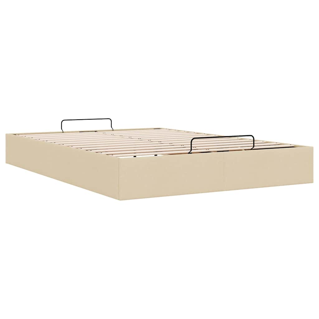 Bedframe zonder matras 140x190 cm stof crèmekleurig