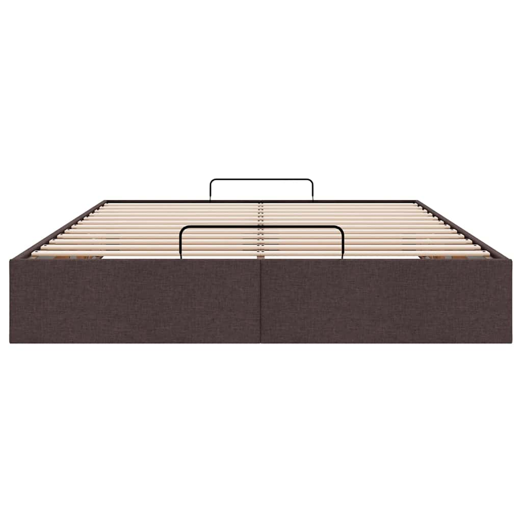 Bedframe zonder matras 140x200 cm stof donkerbruin