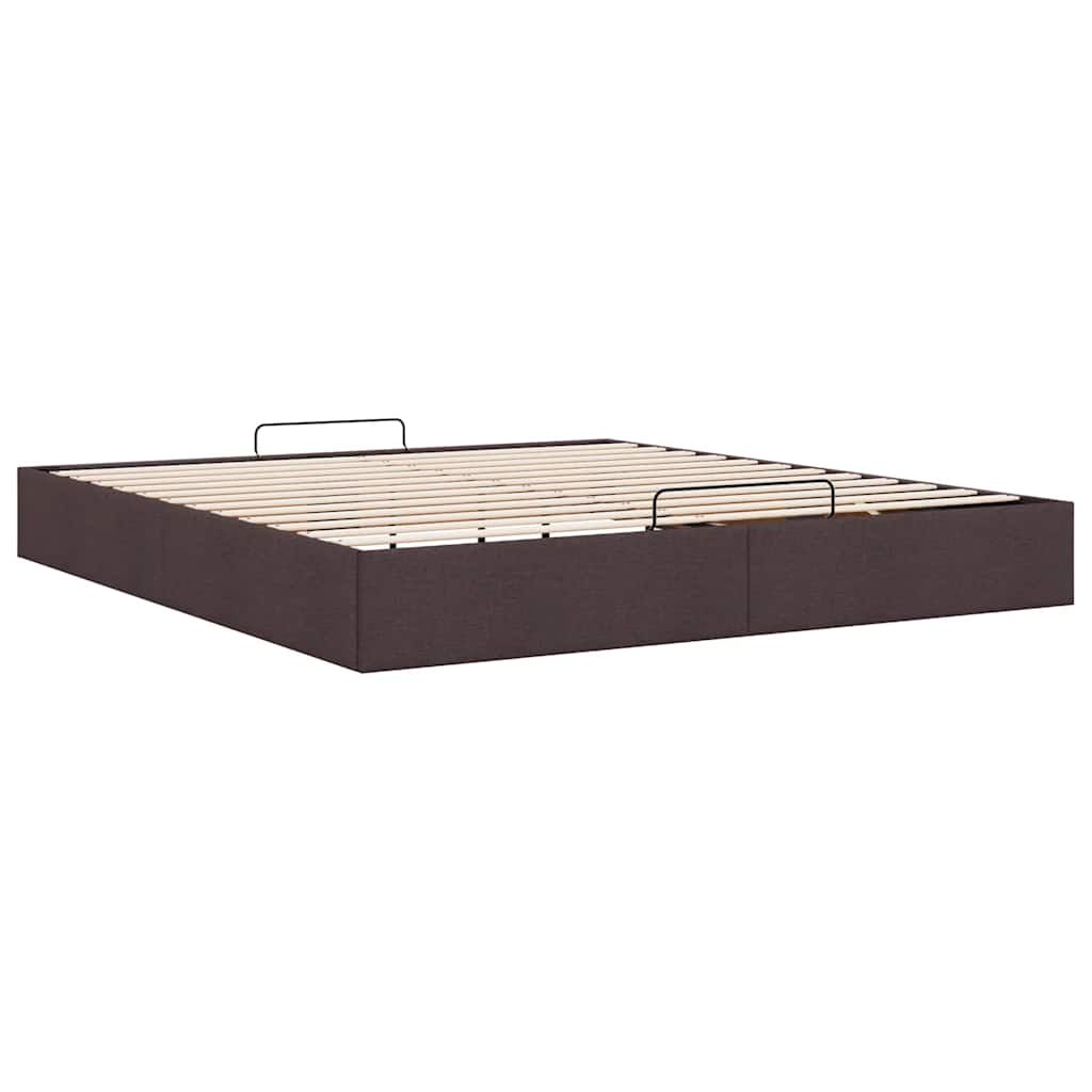 Bedframe zonder matras 160x200 cm stof donkerbruin