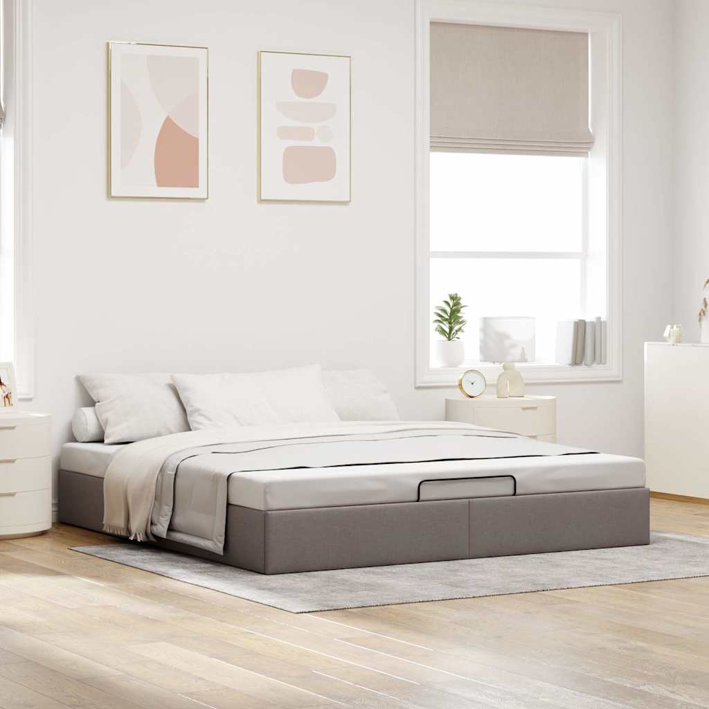 Bedframe zonder matras 160x200 cm stof taupe