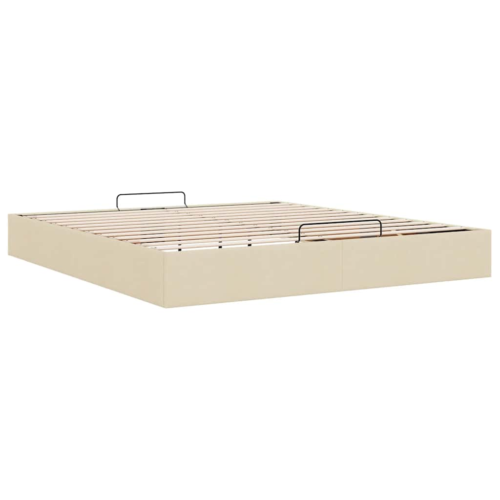 Bedframe zonder matras 160x200 cm stof crèmekleurig