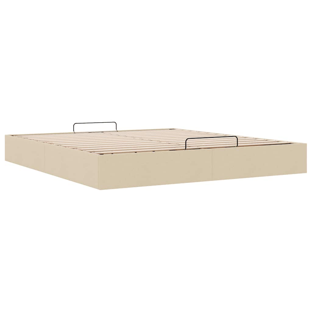 Bedframe zonder matras 160x200 cm stof crèmekleurig