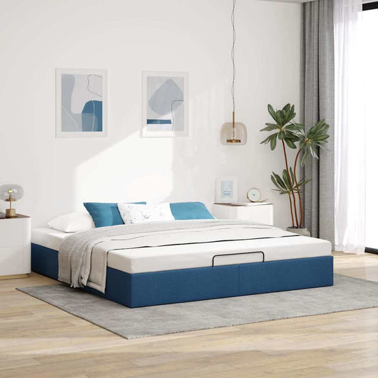 Bedframe zonder matras 160x200 cm stof blauw