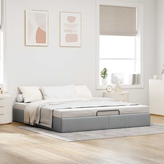 Bedframe zonder matras 180x200 cm stof lichtgrijs