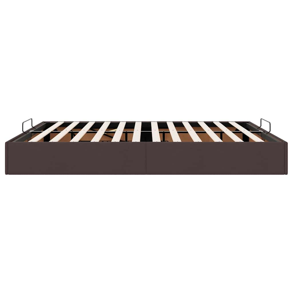 Bedframe zonder matras 180x200 cm stof donkerbruin