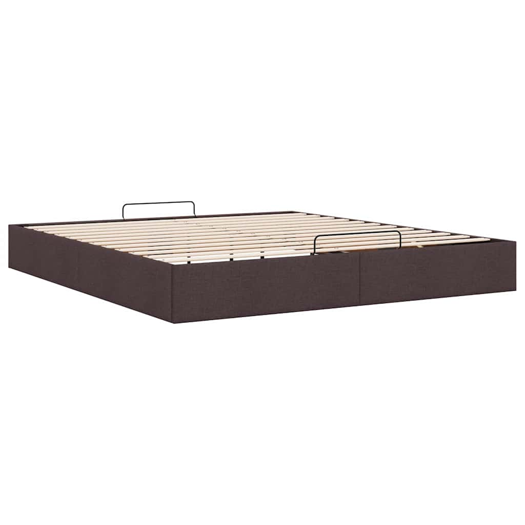 Bedframe zonder matras 180x200 cm stof donkerbruin