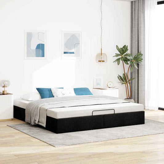 Bedframe zonder matras 200x200 cm stof zwart